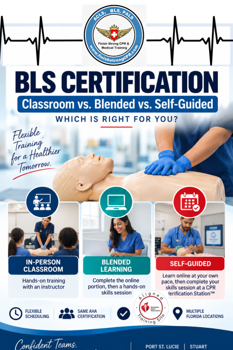 BLS certification classroom vs blended vs self-guided learning
